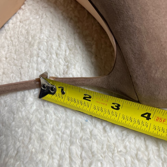 Nine West Women synthetic suede light brown Heels with lace Bow Detail SZ11M - Picture 5 of 8